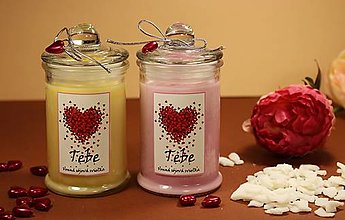 Sviečky - Valentínska sójová sviečka - Tebe 2 - 15259760_