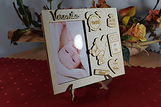Tabuľky - Drevená pamätná tabuľka pre novorodenca 5 - 15261024_