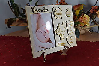 Tabuľky - Drevená pamätná tabuľka pre novorodenca 6 - 15261055_