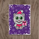 Papiernictvo - Vianočná pohľadnica roztomilé zverky - 15261714_