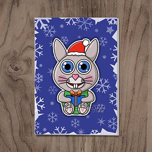 Vianočná pohľadnica roztomilé zverky