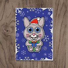 Papiernictvo - Vianočná pohľadnica roztomilé zverky - 15261700_