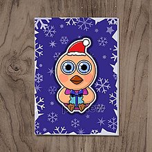 Papiernictvo - Vianočná pohľadnica roztomilé zverky (vtáčik) - 15261701_