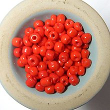 Korálky - Rokajl okrúhly 4 mm nepriehľadný (červený) - 15264285_