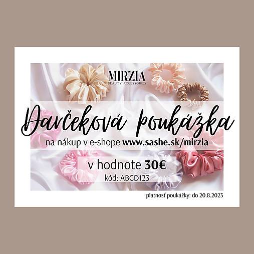 Darčekové poukážky - DIGITÁLNA darčeková poukážka (v hodnote 30€) - 15263958_