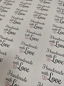 Papier - Nálepky "Handmade with love" - 15263685_