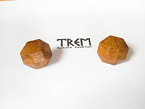 Náušnice - Náušnice: drevené diamanty - 15263055_