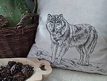 Úžitkový textil - Vankúš -vlk - 15265988_