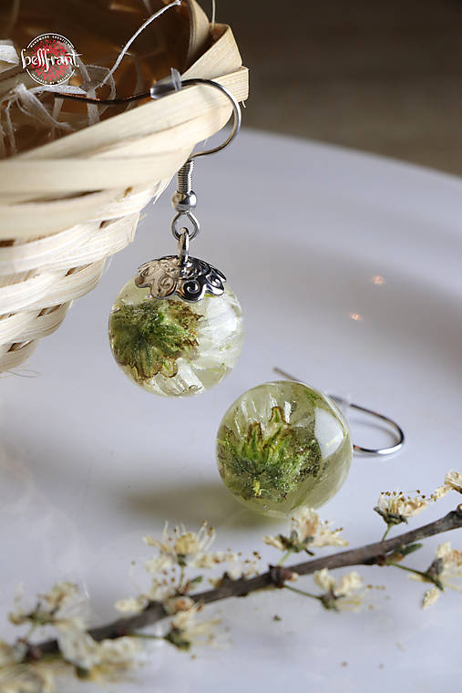 Náušnice Biela chryzantéma