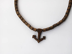 Náhrdelníky - Korálkový náhrdelník s kotvou - 15268450_