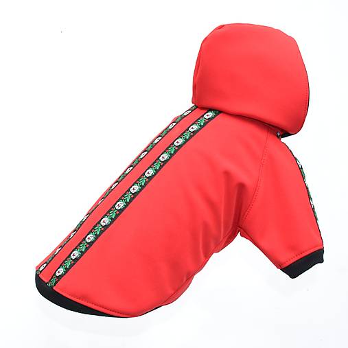 Nepremokavá softshellová bunda pre psa LINDA červená