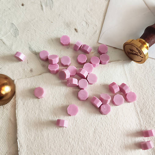 Suroviny - Pečatný vosk 30ks na 10 pečatí (Ružový) - 15272452_