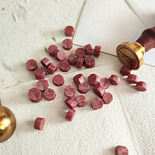 Suroviny - Metalický pečatný vosk - granulát 30ks na 10 pečatí (Ružové zlato) - 15271465_