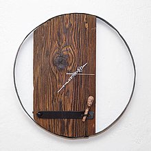 Hodiny - nástenné hodiny z dreva a kovu - 15271777_