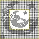 Návody a literatúra - Návod na deku z Alize Puffy More - Zajačik na mesiaci 63x62 očiek - 15271701_