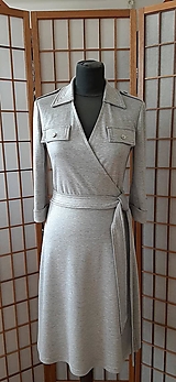 Šaty - Zavinovacie šaty sivé - 15275352_