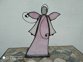 Svietidlá a sviečky - Anjelik - svietnik (ružový) - 15274186_