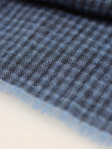 Pánske doplnky - Pánska šatka z ľanu modrej farby s tkaným vzorom s remienkom - 15273539_