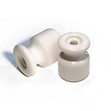 Iný materiál - Porcelánový izolátor na vedenie kábla po stene, priemer 19mm, biela farba - 15275960_