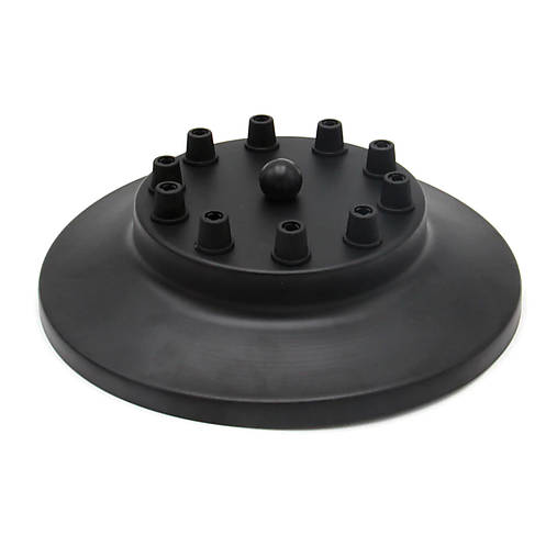 Komponenty - Masívna stropná rozeta, kovová, 10 pätíc, čierna farba - 15275219_