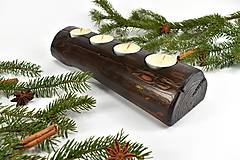 Svietidlá - Svietnik pre 4 sviečky (28cm) - recyklovaná smreková gulatina - 15274161_