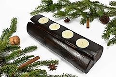 Svietidlá - Svietnik pre 4 sviečky (28cm) - recyklovaná smreková gulatina - 15274339_