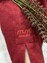 Sukne - Ľanová sukňa/ voľný štýl /DARK RED - 15275203_