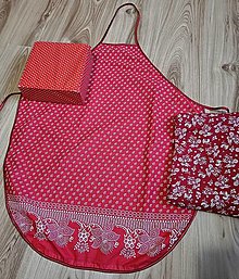 Iné oblečenie - Valentínsky darček pre ženu - darčekové zástery červené folklórne - 15275101_