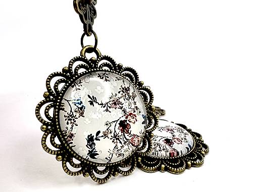 Náušnice - Vintage visiace náušnice (Biela) - 15276083_