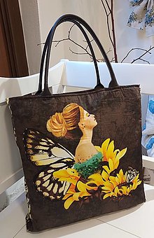 Veľké tašky - Taška motýlia dáma a slnečnice/pripravujem - 15278516_