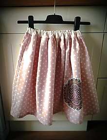 Sukne - Staroružová bodkovaná sukňa s mandalou - 15278027_