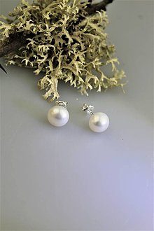 Náušnice - perly náušnice - v striebre (napichovačky) - 15278365_