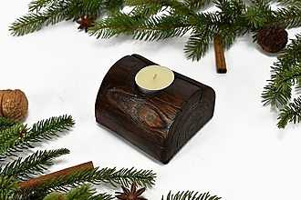 Svietidlá - Svietnik - recyklovaná smreková gulatina (menší) (č. 2) - 15277189_