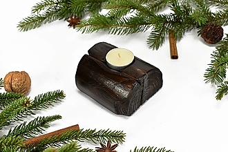 Svietidlá - Svietnik - recyklovaná smreková gulatina (menší) (č. 5) - 15277192_