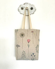 Nákupné tašky - Taška Lúčne kvety na režnej - 15280077_