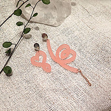 Náušnice - Náušničky - Asymetrické srdiečka (Ružová) - 15279861_