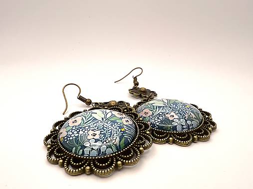 Náušnice - Vintage visiace náušnice  (Modrá) - 15279009_