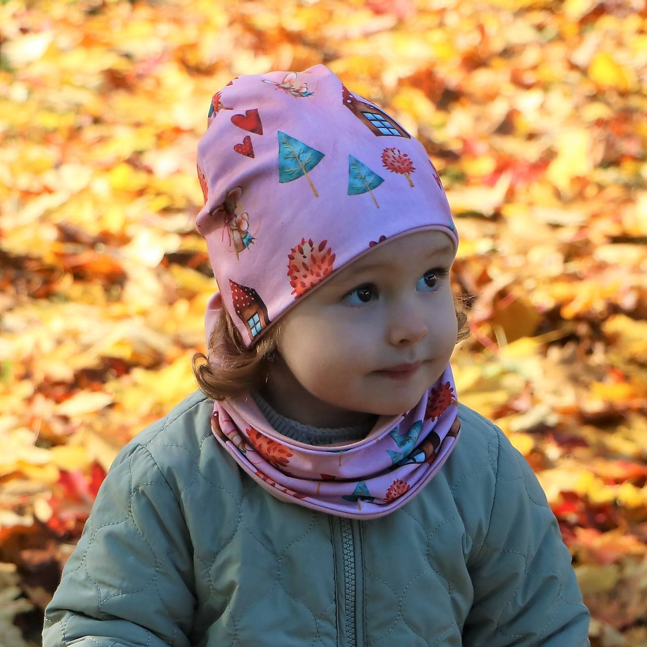 Myška úpletová čiapka, nákrčník alebo set (Set)