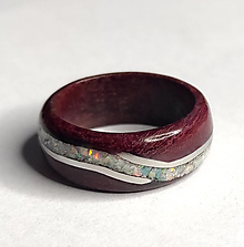 Prstene - Prírodný prsteň s opálom a oceľou - 15282281_