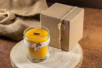 Sviečky - Exkluzívna valcová sviečka s dreveným knôtom - 15281479_
