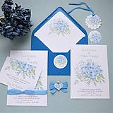 Hortenzia modrá - svadobné oznámenie