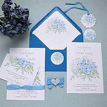 Papiernictvo - Hortenzia modrá - svadobné oznámenie - 15282711_