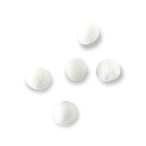 Polotovary - Plyšové POM POM guličky 5 ks - Biele H13301 - 15282461_