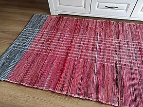 Úžitkový textil - Ručne tkaný koberec , bordový - 15283980_