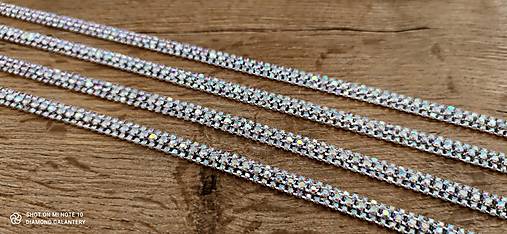 Komponenty - Štrasová borta trojradová 10 mm - cena za 90 cm (Crystal AB) - 15283846_