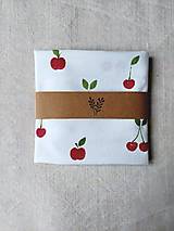Úžitkový textil - Recy-utierka čerešienka (s jabĺčkami) - 15284669_