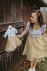 Oblečenie na dojčenie - Spoločenské šaty na dojčenie – bielo – zlaté - 15284535_