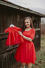 Spoločenské šaty na dojčenie – MAMA A DCÉRA –červené