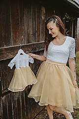 Šaty - Spoločenské šaty na dojčenie – MAMA A DCÉRA – bielo – zlaté - 15284790_