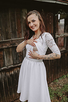 Oblečenie na dojčenie - Krátke svadobné šaty na dojčenie - Nelie - 15284886_